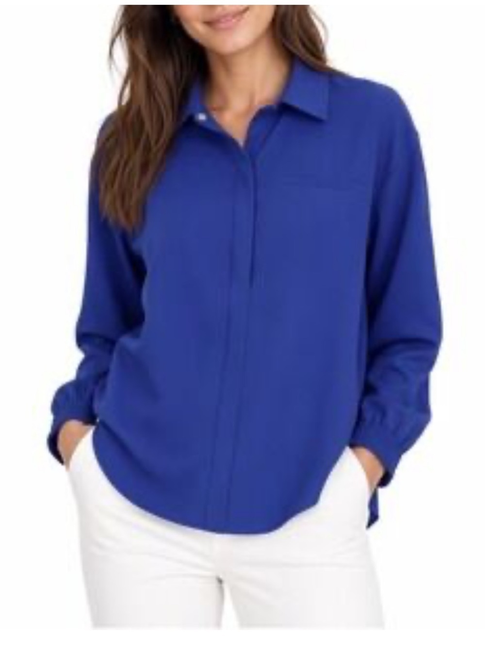 Nike 24.7 Dri-FIT Royal Blue Snap Front Top NWT Women's S Athleisure 0versized